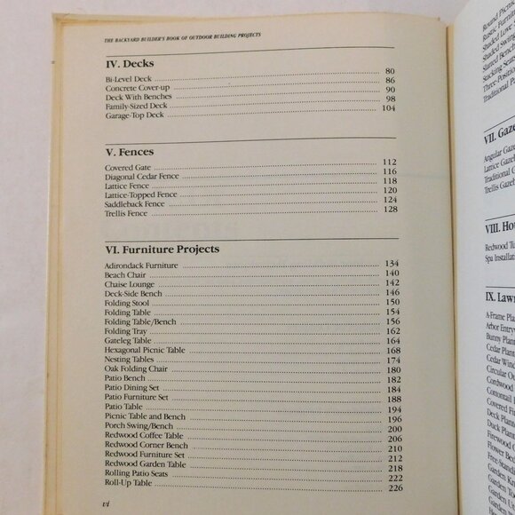 The Backyard Builders Book of Outdoor Building Projects Vintage 1987 Hardcover - Picture 5 of 12